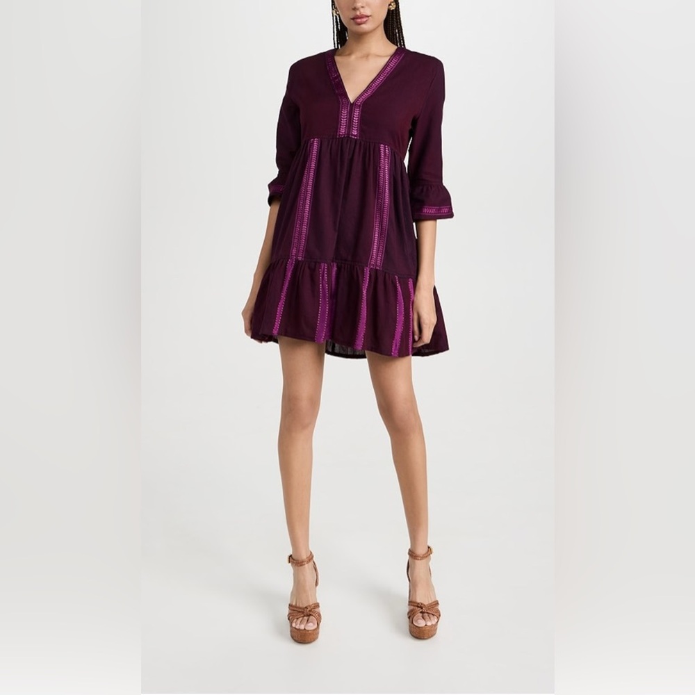 lemlem Hanna Cotton Blend Cover Up Dress New